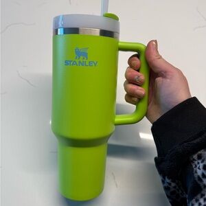 Stanley Lime Green Travel Mug with Straw